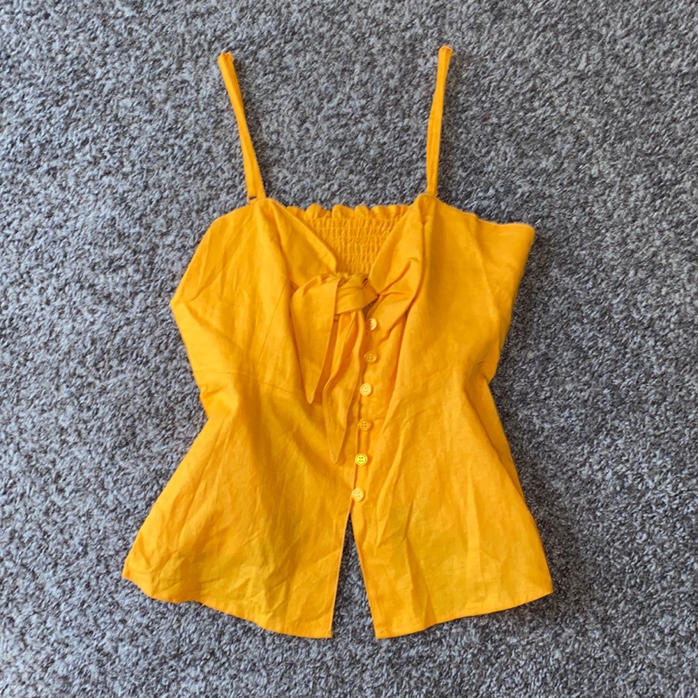 Small Yellow Sofía Linen Top